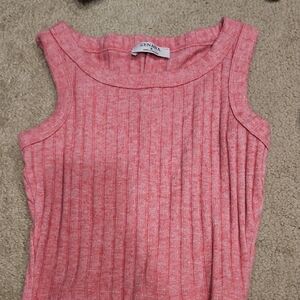 Zenana Ribbed Semi-Cropped Tank – Soft Textured Pink, Small